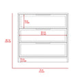Kaia 3 Drawers Dresser, Superior Top Light Gray Gray Bedroom Modern Particle Board Particle Board