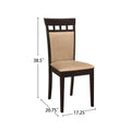 Set Of 2 Upholstered Side Chairs, Cappuccino And Tan Solid Cappuccino Dining Room Dining Chairs Set Of 2 Mdf,Microfiber
