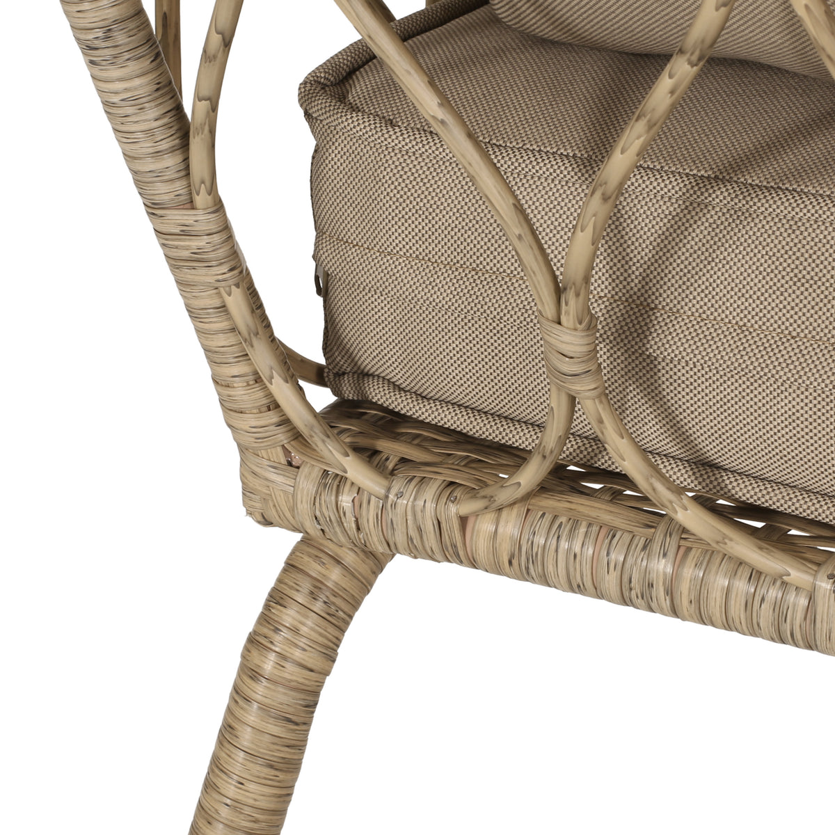 Bruce Seat Brown Pe Rattan Iron Waterproof Fabric