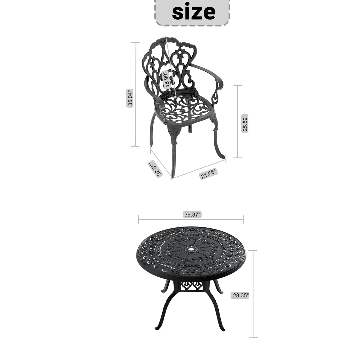 Cushions In Random Colors 5 Piece Set Of Cast Aluminum Patio Furniture With Cushions Yes Dining Set Black Blue Seats 4 Rust Resistant Frame Water Resistant Cushion Garden & Outdoor Complete Patio Sets Aluminium