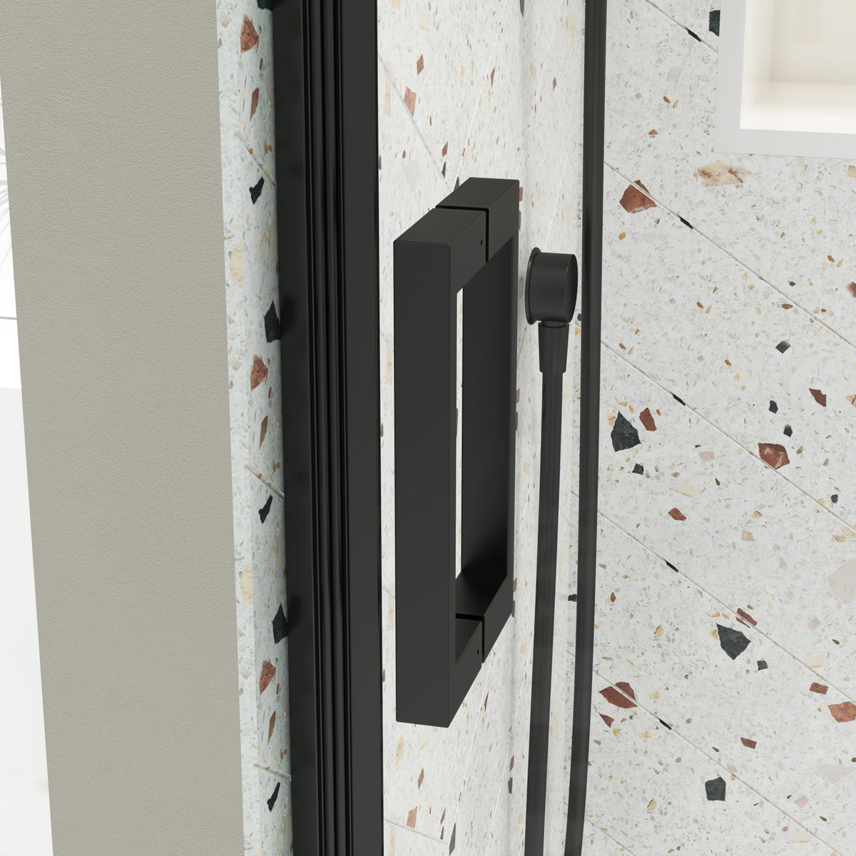 Bathtub Shower Door, Sliding Door, With 5 16" Tempered Glass And Matted Black Finish 6058 Matte Black Aluminium Alloy