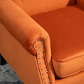 Coolmore Wood Frame Armchair, Modern Accent Chair Lounge Chair With Sturdy Wood Legs For Living Room Bedroom Orange Orange Foam Velvet