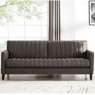 Ennis Leather Sofa Chocolate Down Filling Genuine Leather 3 Seat