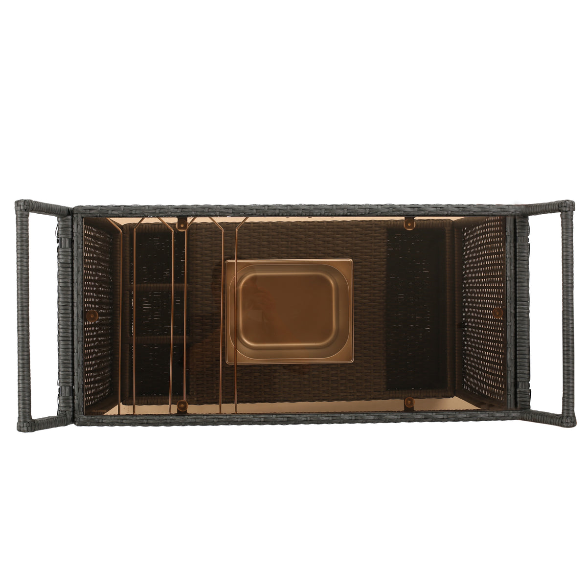 Pe Kd Bar Cart Grey Rattan Glass