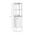 Arctic Linen Cabinet, With Four Shelves, Single Door Cabinet Multicolor 1 4 18 To 23 In 36 To 59 In Bathroom Freestanding Contemporary 10 15 Inches Melamine Engineered Wood