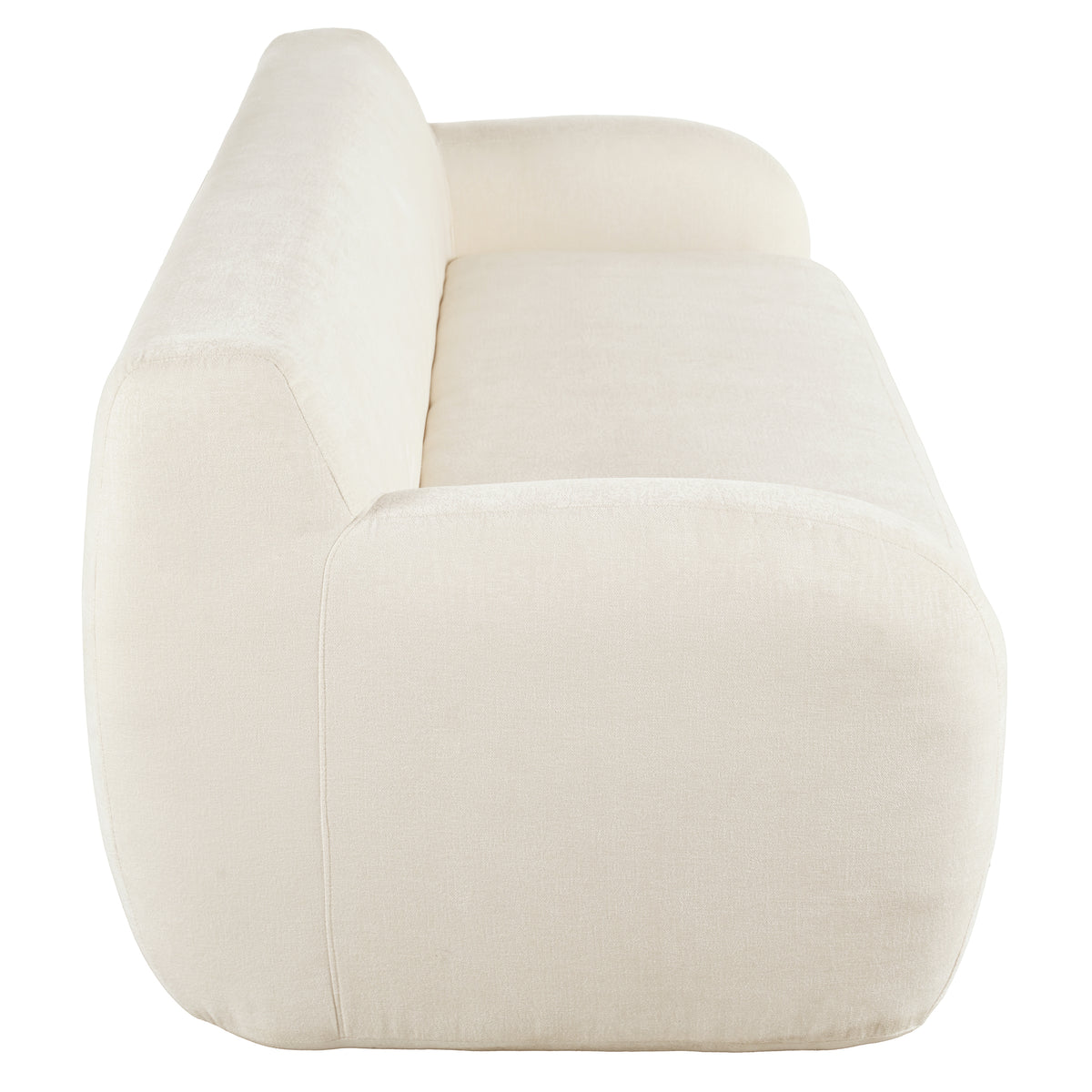 81.5'' Minimalist Curved Upholstered Sofa, 3 Seat Modular Casual Sofa For Living Room, Bedroom, And Apartments Beige Polyester 3 Seat