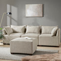 Modular Armless Chair Linen Polyester 1 Seat