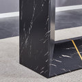 This Modern Dining Table With Mdf Marbled Design Gives You A Luxurious And Elegant Feel, Adding A Touch Of Elegance Whether It Is A Family Dinner Or Entertaining Guests. Black Mdf