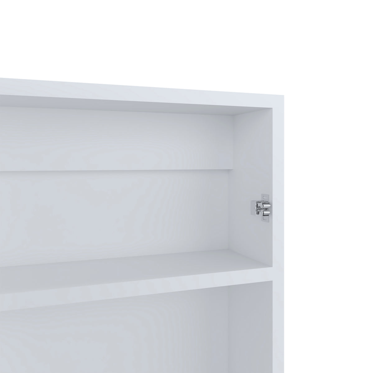 Juno 25.7" H X 15.7" W Narrow Mirror Medicine Cabinet, One Door With Three Interior Shelves For Bathroom, Kitchen White White Particle Board