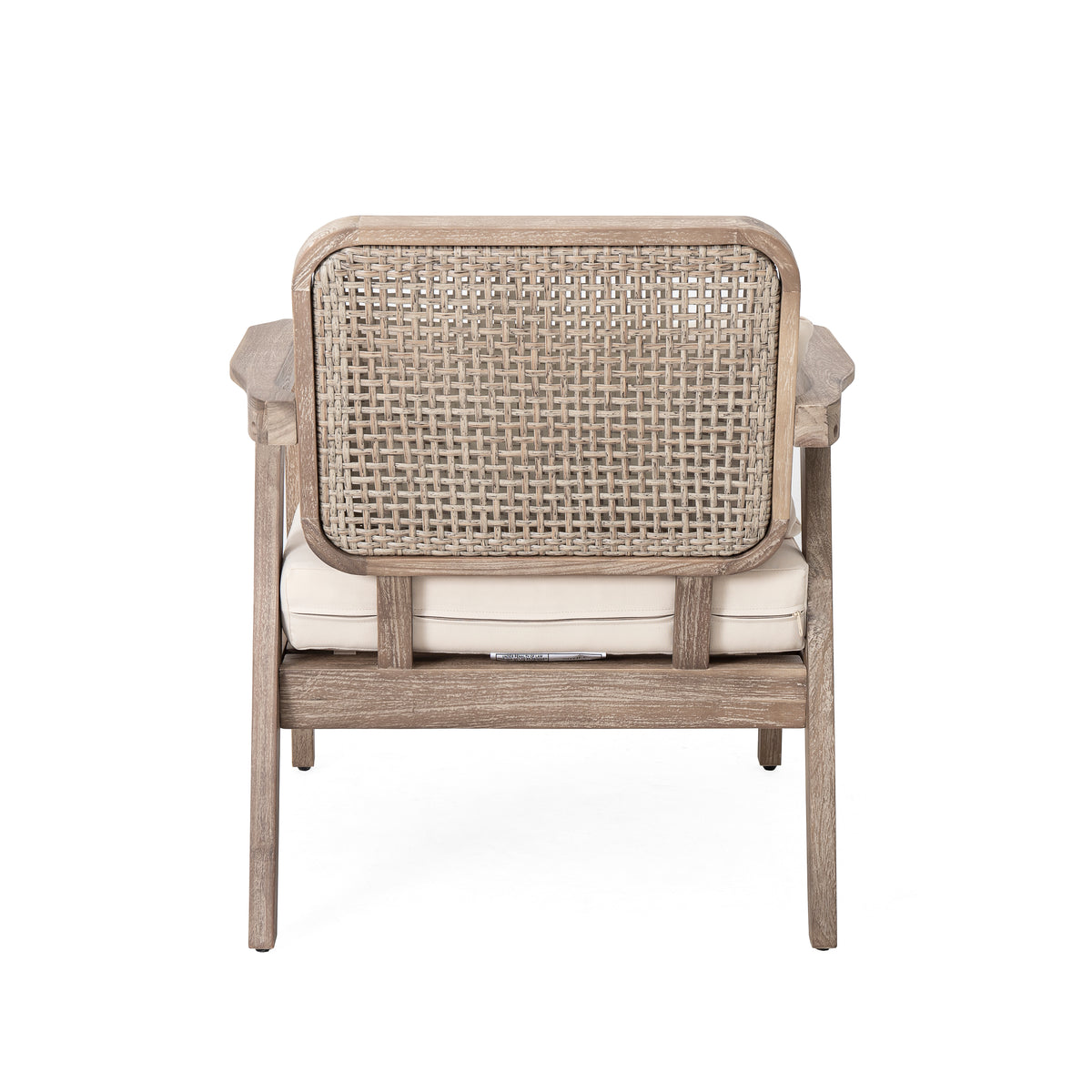 Set Of 2 Outdoor Acacia Wood Patio Club Chair, Patio Furniture,Waterproof Thick Cushion Deep Seating For Porch, Garden, Backyard, Balcony, Weight Capacity 400Lbs, Light Brown Finish, Cream Cushion Yes Deep Seating Light Brown Garden & Outdoor Foam Acacia