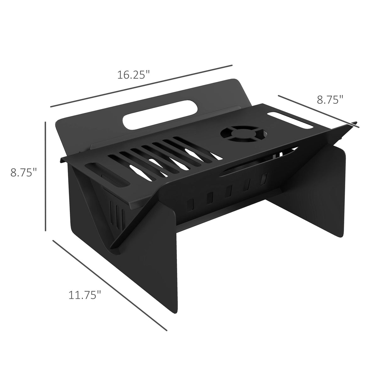 Outsunny 3 In 1 Portable Fire Pit, Stove, Coffee Table, Wood Burning Firepit With Carrying Bag And Quick Assembly For Camping, Bonfire, Picnic, Backyard, Patio, Black Black Steel