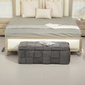 Coolmore Storage Ottoman,Bedroom End Bench,Upholstered Fabric Storage Ottoman With Safety Hinge, Entryway Padded Footstool, Ottoman Bench For Living Room & Bedroom Gray Dark Gray Velvet Bedroom Black Rubberwood Internal Storage Foam Velvet