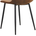 Table And Chair Set.Modern Dining Table, Tempered Glass Countertop With Artistic Mdf Legs.Paried With 4 Brown Chairs With Soft Linen Fabric Cushions And Black Metal Legs.Suitable For Various Styles. Black Brown,Transparent Seats 4 Mdf Metal
