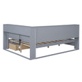Wooden Full Size Daybed With 2 Drawers, Daybed With Storage Shelf And Usb Charging Ports,Grey Full Grey Wood