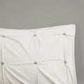 3 Piece Elastic Embroidered Cotton Duvet Cover Set Queen White Cotton