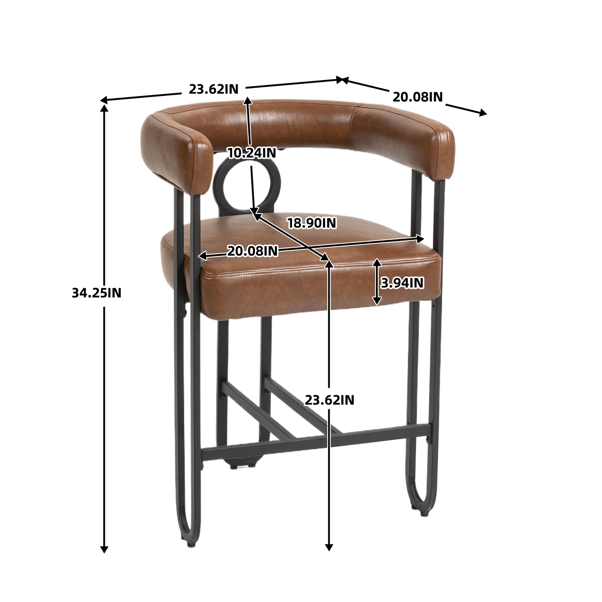 Coolmore Bar Stools Set Of 2, Modern Bar Stool With Back, Black Metal Frames, Upholstered Bar Stools For Kitchen Island, Pub, Club Light Brown Pu Light Brown Dining Room Foam Pu Leather