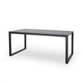 Outdoor Dining Set, Dining Chair Set Of 6 Aluminum Dining Table, Gray Black Black Grey Aluminum
