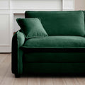 Corduroy Sofamodern Upholstered 4 Seater Corduroy Fabric Sofaoffice Living Room Apartment Comfortable Sofa, Easy To Assemble With 2 Arm Pillows And 4 Throw Pillows Green Corduroy 4 Seat