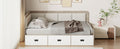 Full Size Daybed With Three Drawers And Three Storage Compartments, Nature Beige Full Beige Natural Mdf