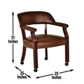 Tournament Arm Chair With Casters Dark Brown Dark Brown Fabric