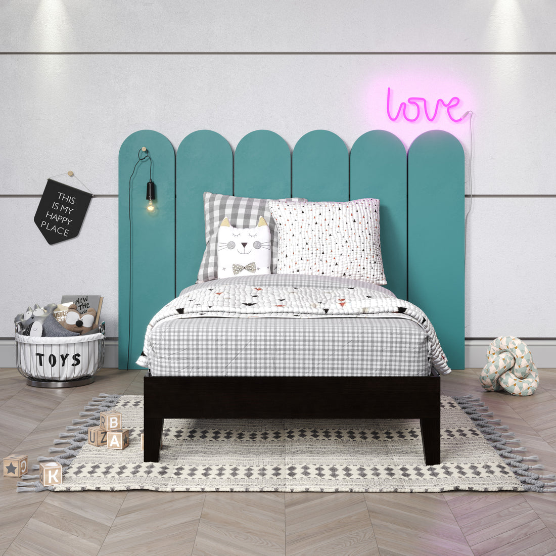 Nix Twin Platform Bed Black Twin Black Wood