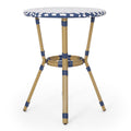 Picardy French Bistro Set Navy Blue Rattan