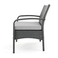 Cordoba Kd Wicker 4 Pc Chat Set Grey Pe Rattan Iron Waterproof Fabric