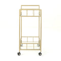 Bar Cart Gold Glass Metal