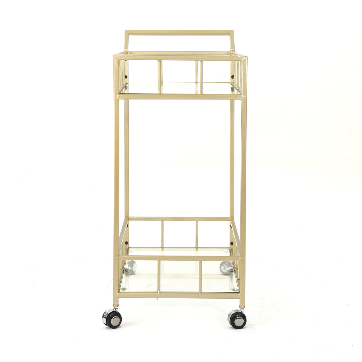 Bar Cart Gold Glass Metal