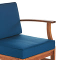Perla 3 Seater Sofa And Table Set, Blue Blue Acacia Wood