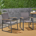 Glasgow Dining Chair Set Of 2 Grey Aluminum