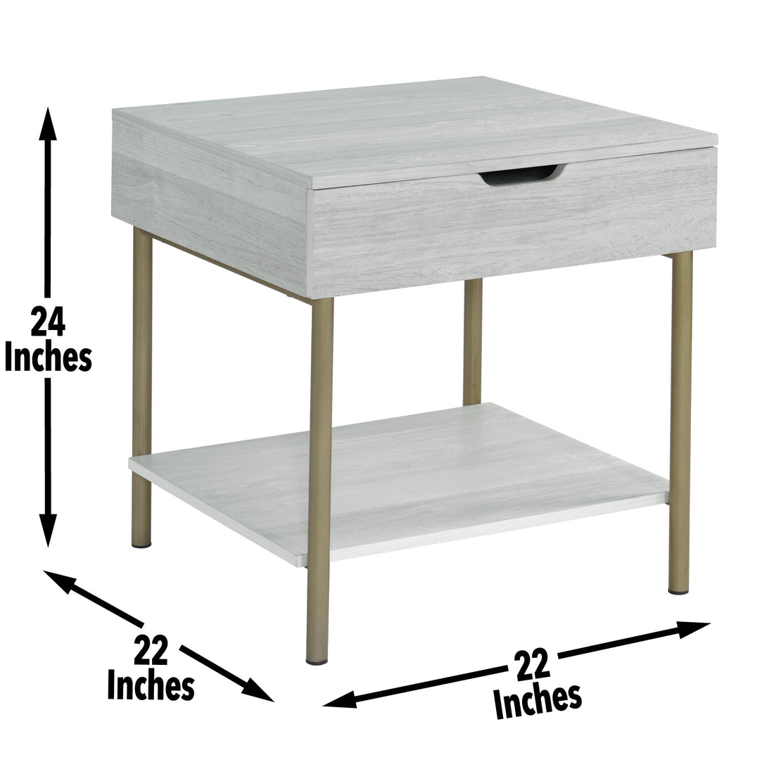 Whitman Square End Table White White Wood