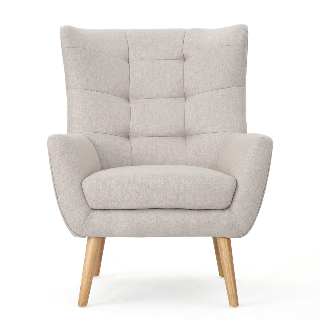Club Chair Wheat Wood Fabric