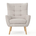Club Chair Wheat Wood Fabric