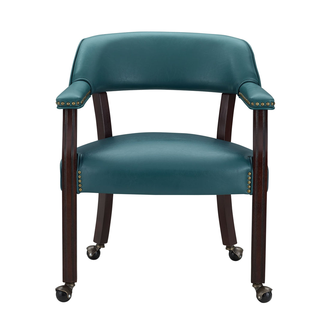 Tournament Arm Chair With Casters Blue Light Blue Wood