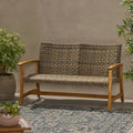 Hampton Wood Wicker Seat Natural Grey Acacia Wood