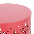 Outdoor Metal End Table Large Coral Iron