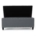 Storage Ottoman Charcoal Fabric