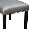 Camila Pu Dining Chair Set Of 2 Silver Silver White Faux Leather