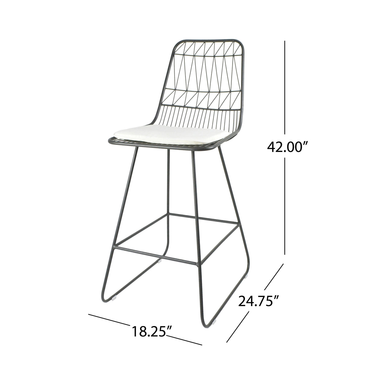 Niez Counter Stool Grey Ivory Iron