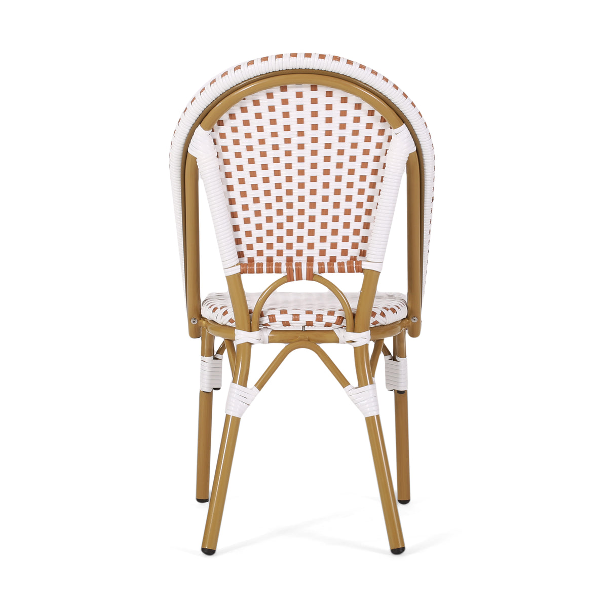 French Bistro Chair Brown White Rattan