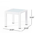 Cape Coral Side Table White Aluminium
