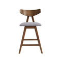 Counter Stool Set Of 2 Dark Grey Fabric