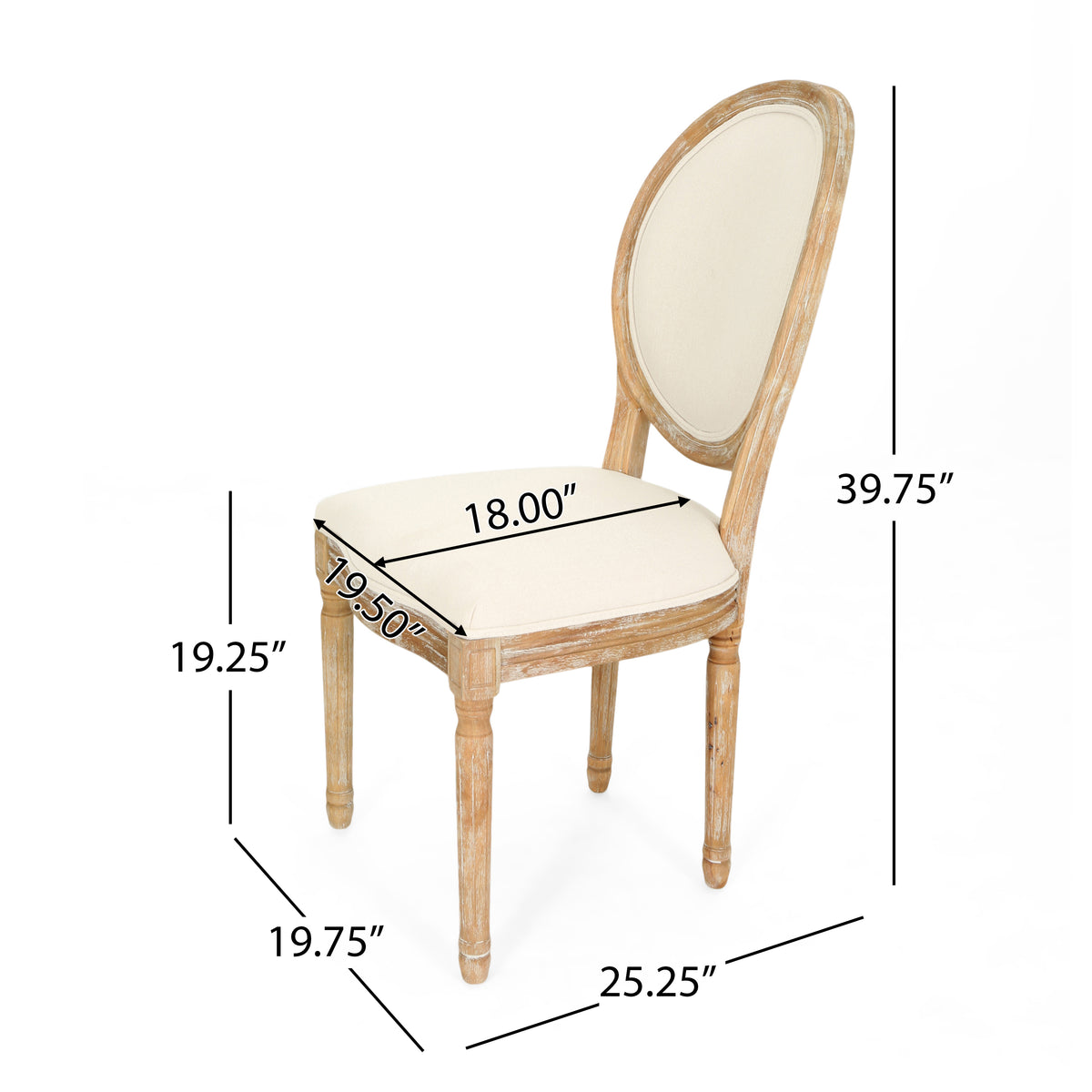 Kd Dining Chair Set Of 2 Beige Fabric