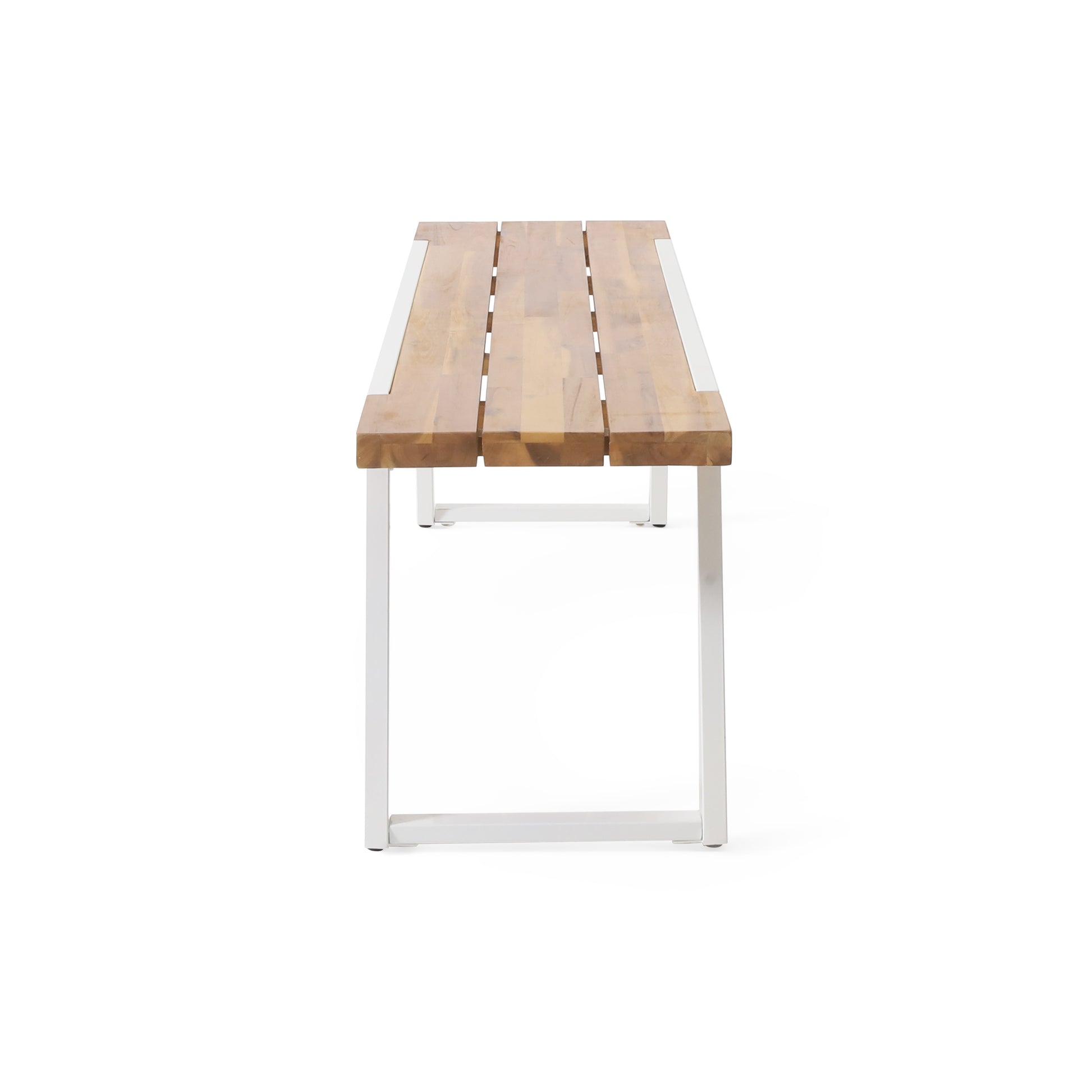 Gaylor Bench Set Of 2 Oak Natural Wood Antique White Acacia Wood