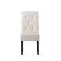 Carter 5 Tuft Kd Dining Chair Ivory Bonded Leather