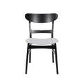 Dining Chair Set Of 2 Light Grey Fabric