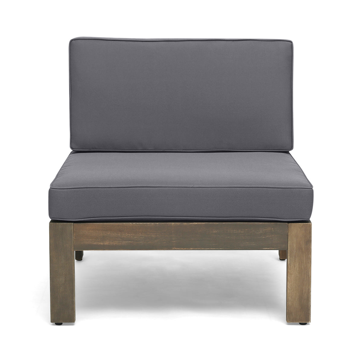 Alcove Lshape Sofa Set, Dark Grey Dark Grey Seats 4 Acacia Wood