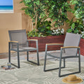 Glasgow Dining Chair Set Of 2 Grey Aluminum