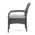 Cordoba Kd Wicker 4 Pc Chat Set Grey Pe Rattan Iron Waterproof Fabric